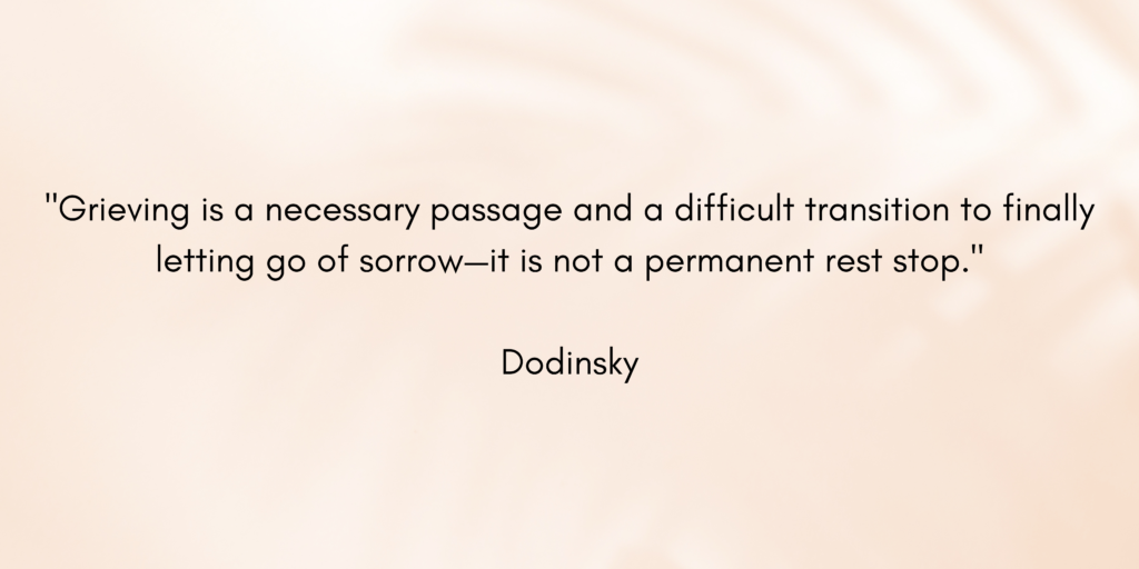 Dodinsky quote against a soft pink background with the outline of a palm